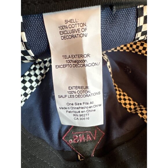 Vans Adjustable Baseball Cap Navy Blue Cotton Diamond Logo - Picture 6 of 6